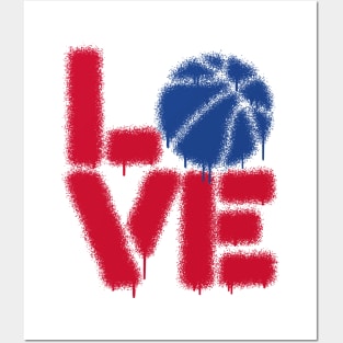 BASKETBALL LOVE r/b Posters and Art